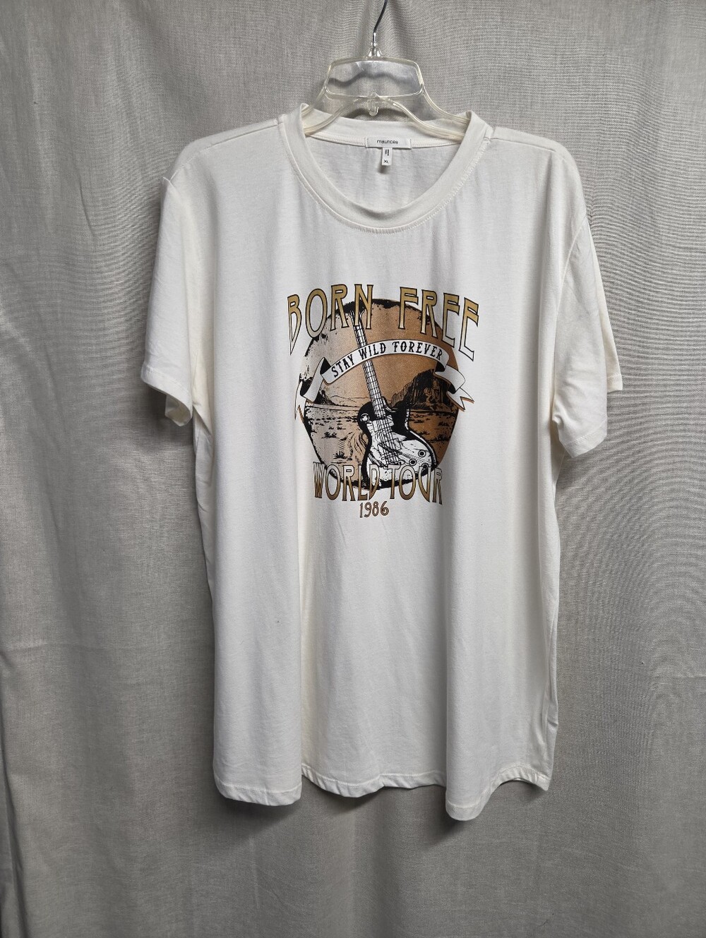 Maurices Cream Graphic Tee with Brown and Black Print